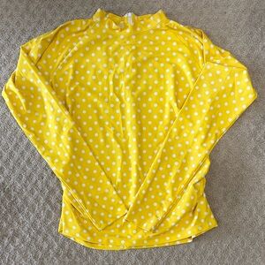 Albion Yellow and White Polka Dot Top